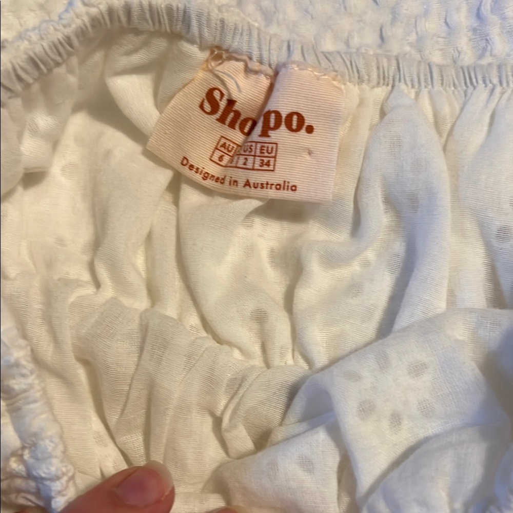 Showpo White Puff Sleeve Smocked Blouse - Picture 5 of 5
